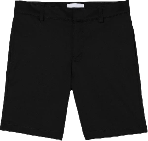 Boys Black Twill Flat Front Shorts Grades 9-12